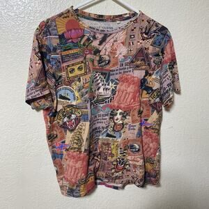 Smart Guess Mens Tshirt Colorful Graphic Shirt Size Large Organic Cotton